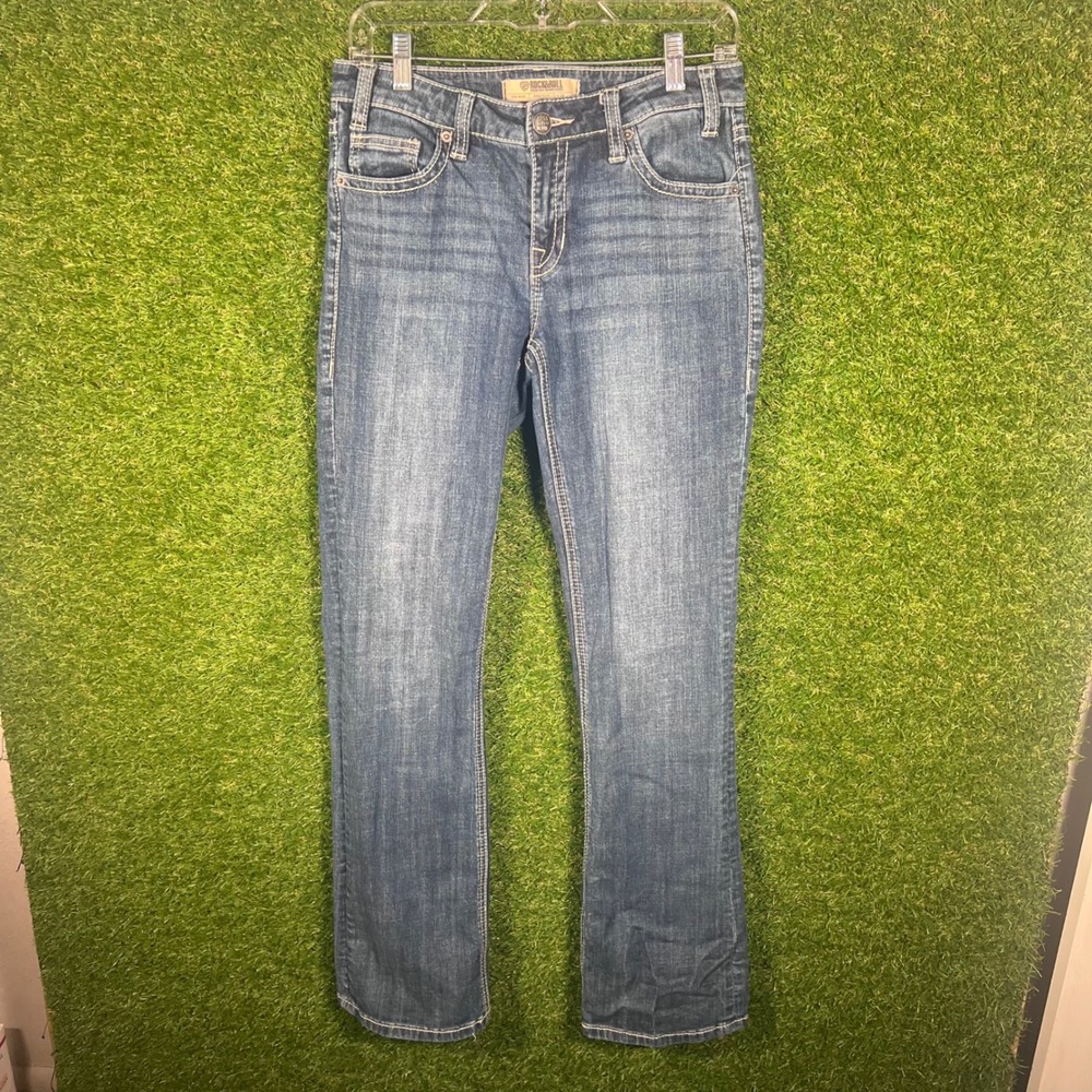 Rock & Roll‎ Cowgirl Mid Rise Bootcut Jeans Blue Embroidered Pockets W26 L34